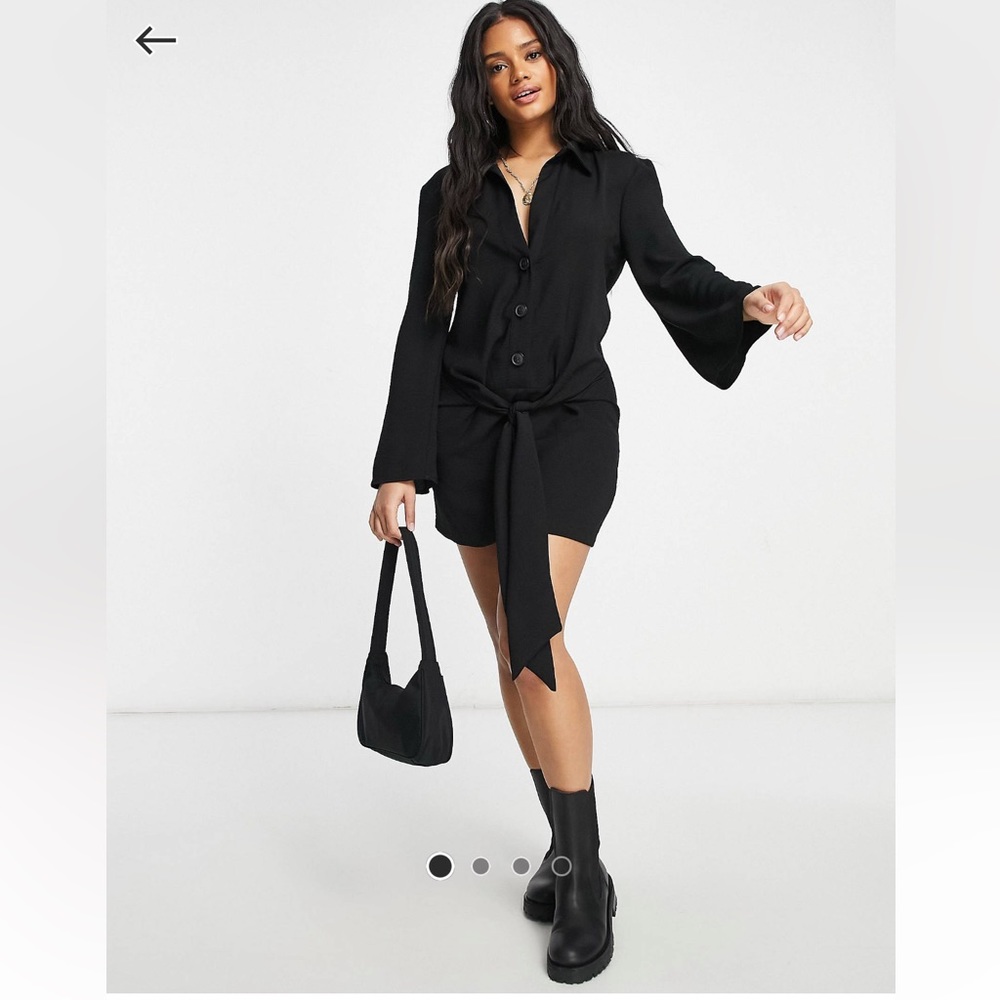 Tie front little black dress